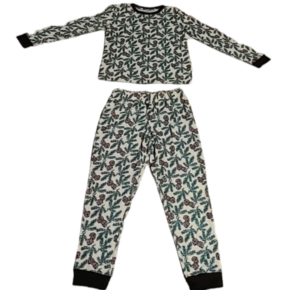 JAMMIES FOR FAMILIES GIRLS 2 PIECE GREEN PINES PAJAMA SET SIZE SMALL 6/7 - Picture 1 of 9